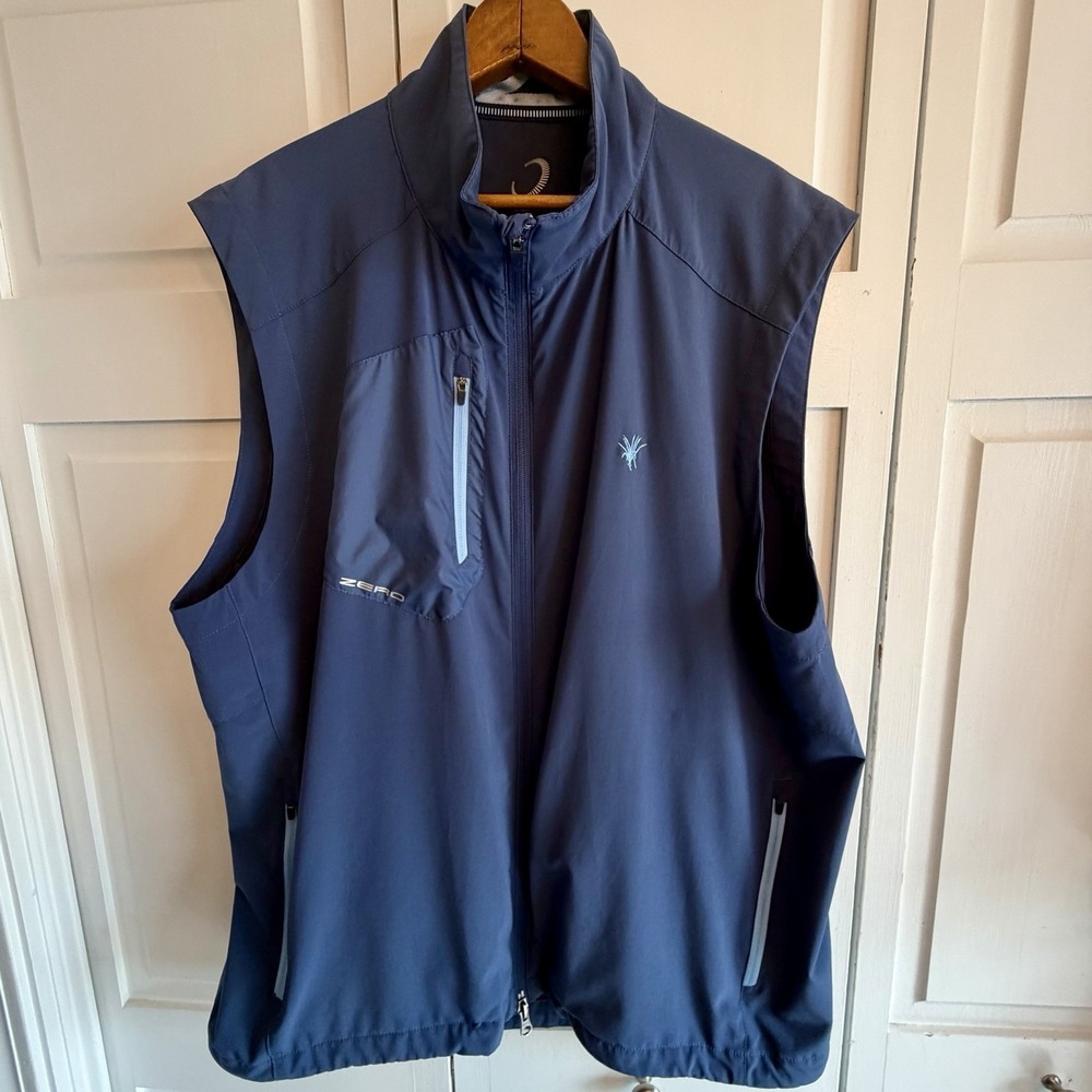 Zero Restriction Z700 Vest Men's XL Blue Full Zip Lightweight Golf Windproof